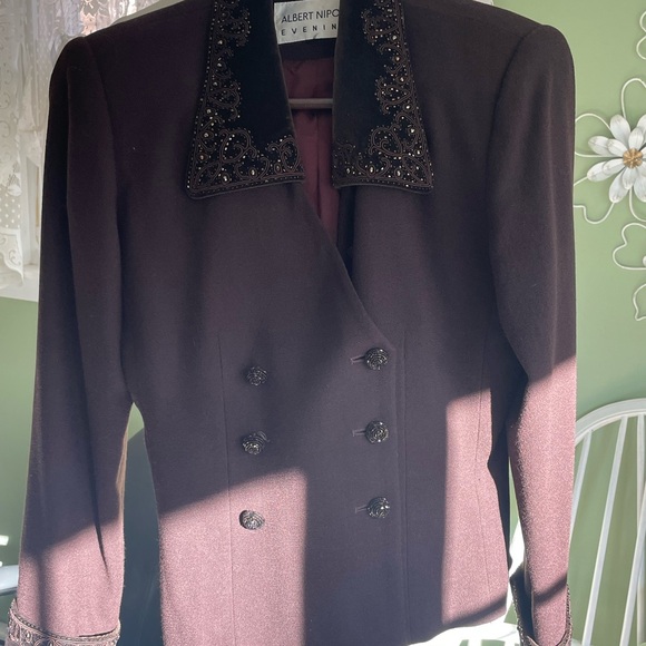 Beautiful Brown Albert Nipon Wool Jacket M - Picture 2 of 8